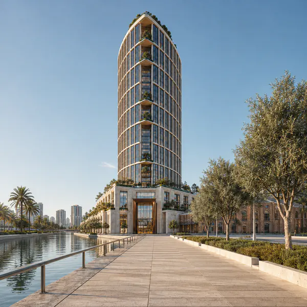 Leading lines — Leading lines use edges, corridors, beams, or paths to direct attention toward a building's main subject