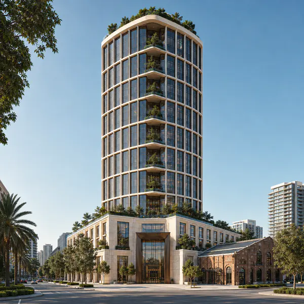 Perspective correction — Perspective correction keeps vertical walls parallel and prevents tall structures from appearing to lean backward unnaturally