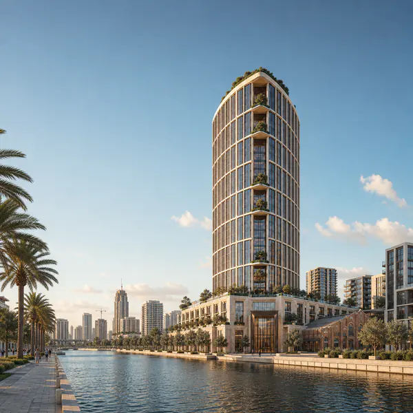 Environmental context — Environmental context includes neighboring streets, terrain, vegetation, or buildings to explain how architecture belongs within its setting