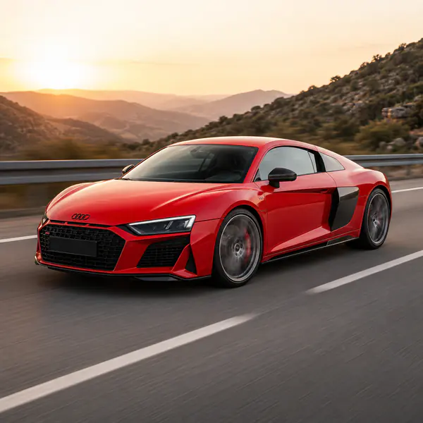 Rolling Shot — A moving car is photographed from another moving vehicle, keeping the body sharp while surroundings streak with motion