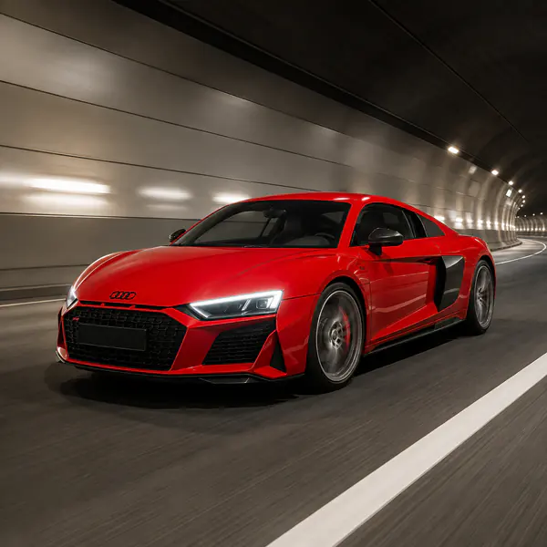 Rig Shot — A camera mounted to the car records controlled long-exposure motion, often creating dramatic road blur around a crisp vehicle