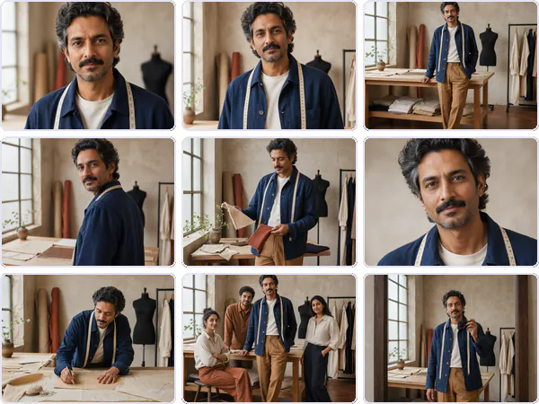 Nine example images from the Portrait Shots keyword pack