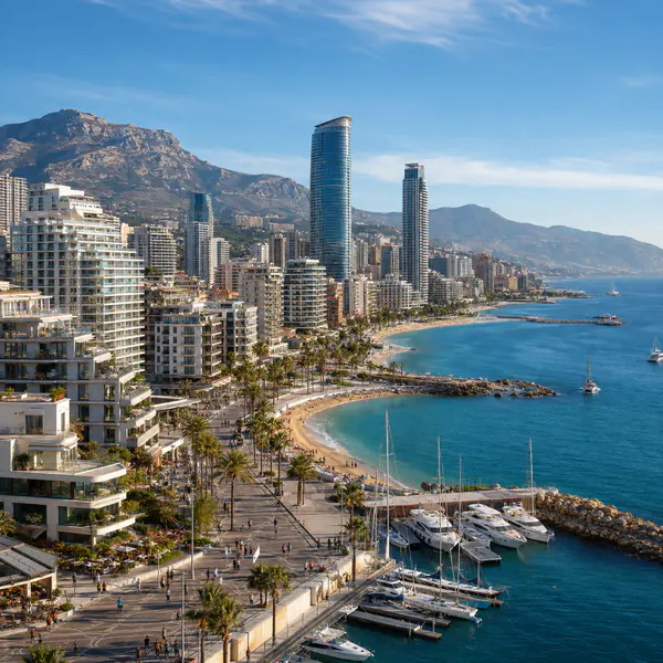 Coastal City — Places urban districts beside the sea with waterfront streets, ports, beaches, or marine infrastructure