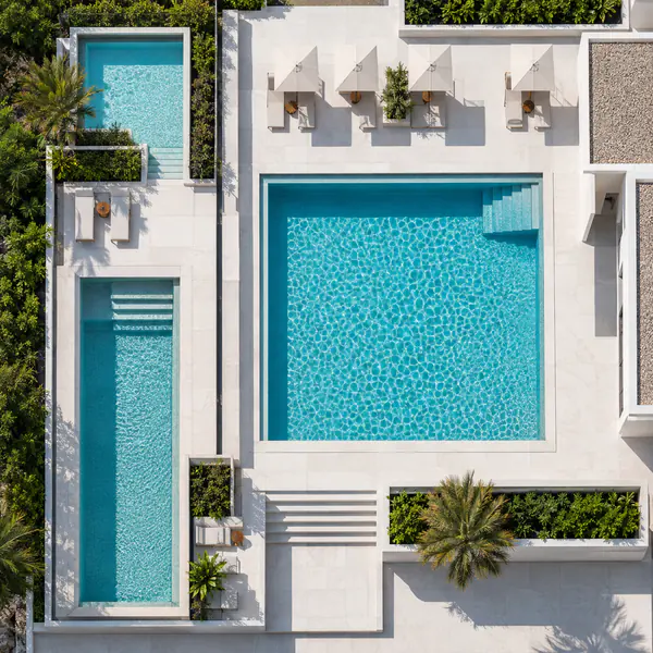 Geometric Aerial photographic style example.
