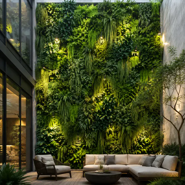 Vertical Garden — Grows plants across a wall or freestanding vertical system to add greenery where floor space is limited