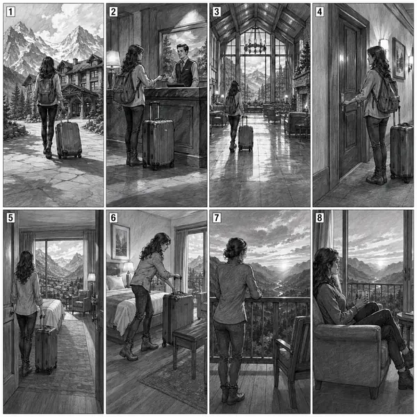 Storyboard — Sequential framed images plan key actions, compositions, and transitions before production begins