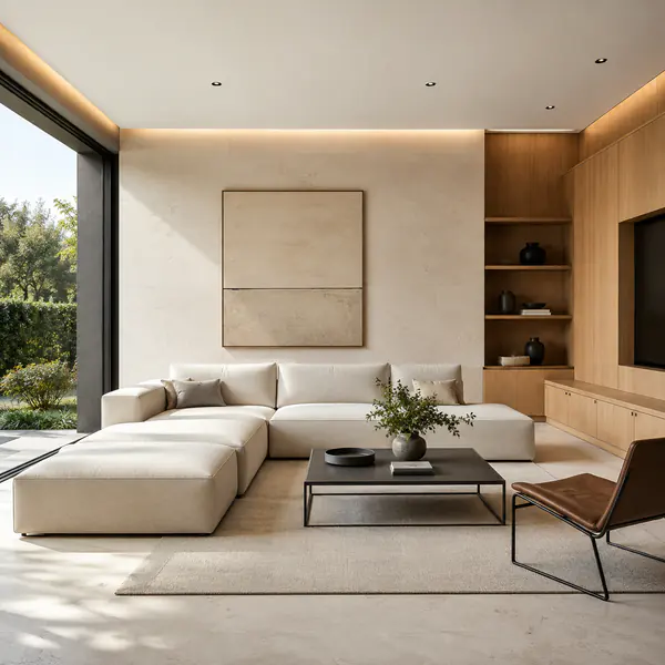 Modern Interior — Uses clean lines, simple forms, current materials, and limited ornament for an uncluttered space