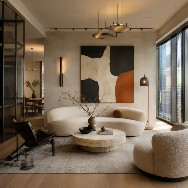 Contemporary Interior — Reflects present-day design through updated furniture, layered materials, and flexible styling