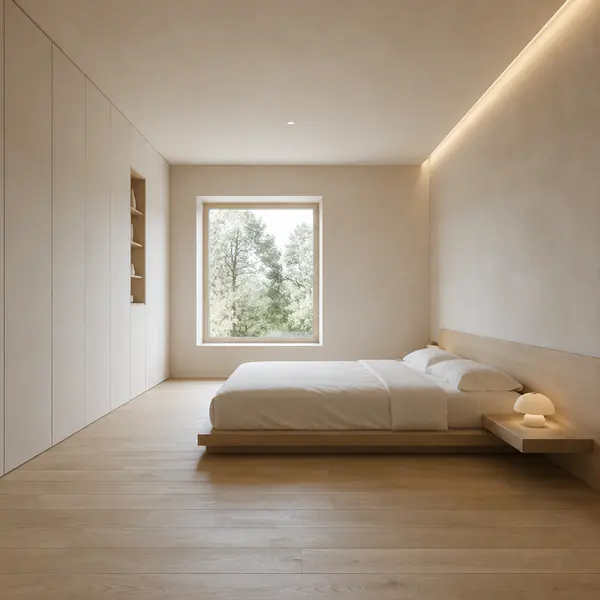 Minimalist Interior — Reduces furniture and decoration to essential forms, open space, and a restrained material palette
