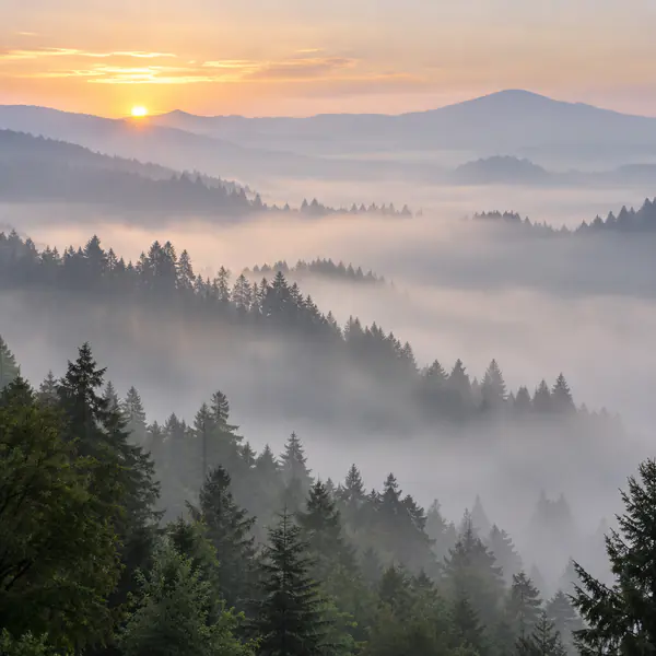 Misty Landscape photographic style example.