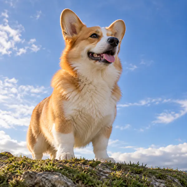 Low-Angle Pet Photography photographic style example.