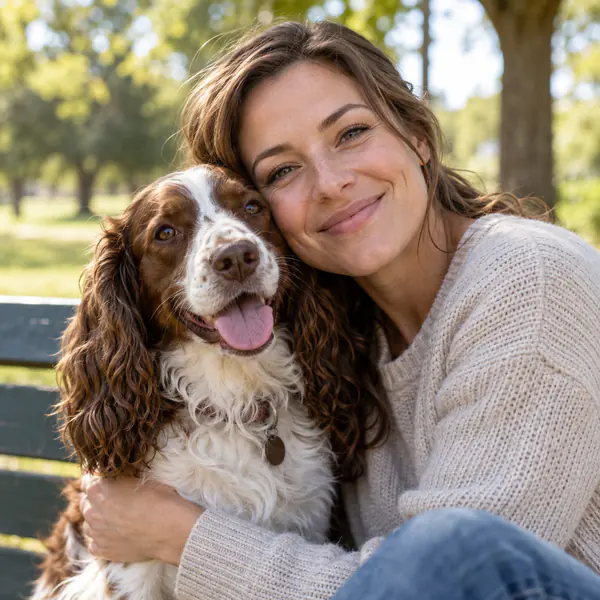 Pet and Owner Portrait photographic style example.