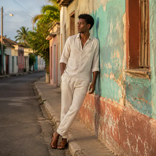 Leaning Pose — A leaning pose supports part of the body against a wall, railing, table, or similar surface