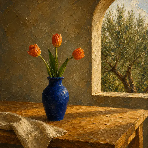 Oil-Painted — A rich painting aesthetic using layered pigment, blended depth, and tactile brushwork